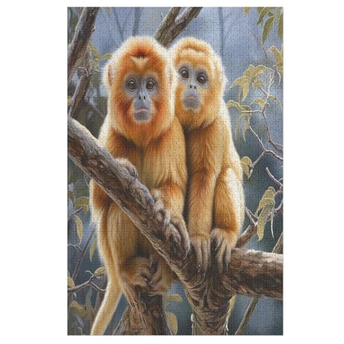 AFFE Holzpuzzle 1000 Teile, Knobelspiele Für Erwachsene, Teenager, Puzzles Unmögliche - Kinder Puzzle Zimmer Deko 78×53cm von GGJJTT