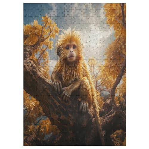 AFFE Holzpuzzle 300 Teile, Knobelspiele Für Erwachsene, Teenager, Puzzles Unmögliche - Kinder Puzzle Zimmer Deko （42×30cm） von GGJJTT