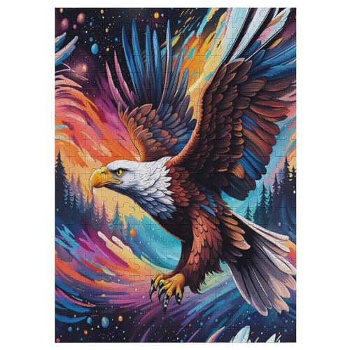 Adler Puzzles 300 Teile Für Jugendliche Kreatives Holzpuzzlespielzeug Familienspiel Schwierigkeitsgrad Herausforderungspuzzles （42×30cm） von GGJJTT