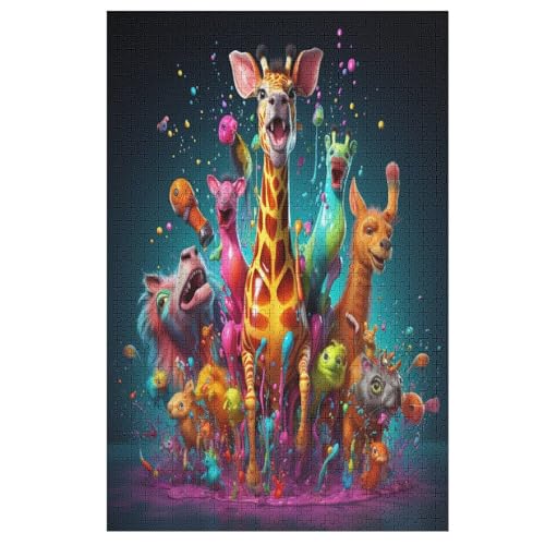 Afrikanisches Tiers 1000 Teile Premium-Puzzles Für Erwachsene Kinder- Holzpuzzles Spaß Und Lernspiele - Perfekte Puzzle-Geschenke 78×53cm von GGJJTT