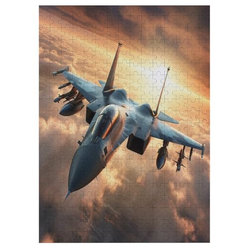 Airplane Kämpfer Puzzles 300 Teile Erwachsener Kniffel Spaß Für Die Ganze Familie - 300 Puzzleteilige Motive, Holzpuzzle Kinder Erwachsene, Impossible Puzzle Schwer （42×30cm） von GGJJTT