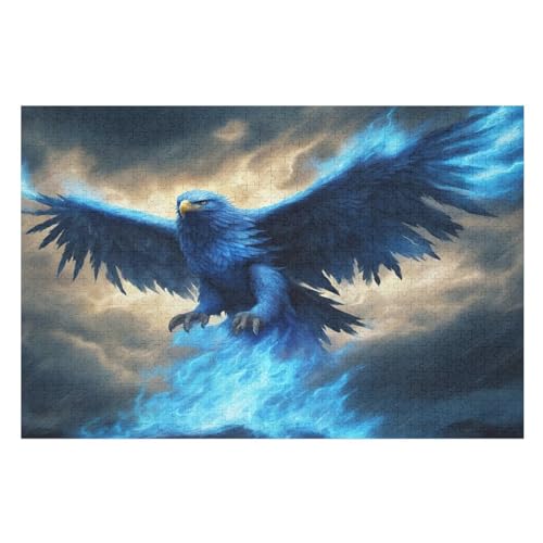 Animal Adler Puzzles 1000 Teile Erwachsener Kniffel Spaß Für Die Ganze Familie - 1000 Puzzleteilige Motive, Holzpuzzle Kinder Erwachsene, Impossible Puzzle Schwer （75×50cm） von GGJJTT