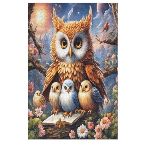 Animal Eule – Puzzle 1000 Teile, Holzpuzzle, Herausforderndes Geschicklichkeitsspiel Für Die Ganze Familie, Kinder Erwachsenenpuzzle Ab 12 Jahren （78×53cm） von GGJJTT