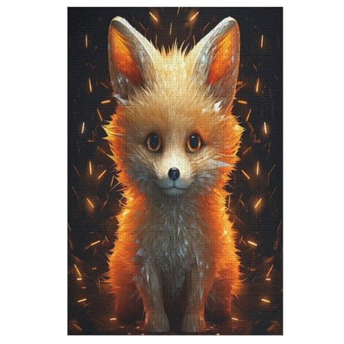 Animal Fuchs Holzpuzzle Erwachsene - 1000 Teiliges Jigsaw Knobelspiel - Puzzle Für Erwachsene & Kinder - Outdoor & Reisespielzeug - Geduldspiel （78×53cm） von GGJJTT