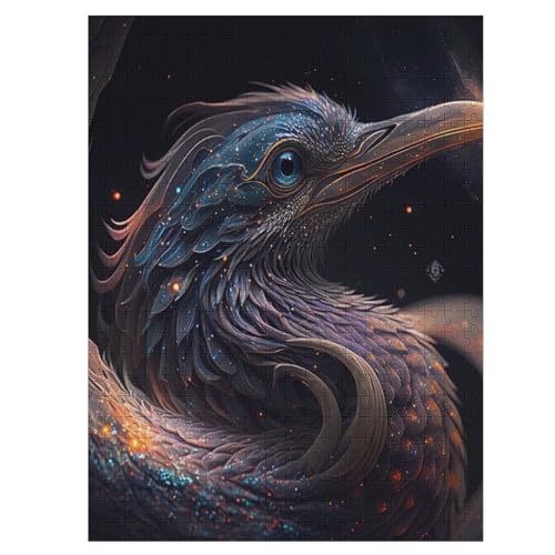 Animal Heron Holzpuzzle 500 Teile,Puzzles Für Erwachsene, Impossible Puzzle, GesKükenlichkeitsspiel Für Die Ganze Familie,Home Dekoration Puzzle, Puzzle Kinder Legespiel （55×41cm） von GGJJTT