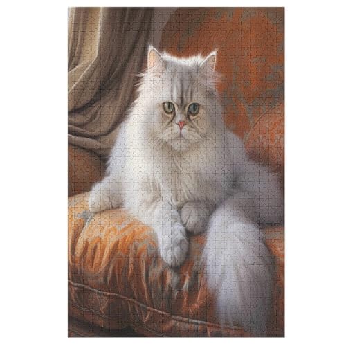 Animal Katze 1000 Teile Puzzle, Holzpuzzle, Puzzles Für Erwachsene Kinder, 1000 Teile Puzzle Für Jugendliche & Erwachsene Lernspiel Herausforderungsspielzeug （78×53cm） von GGJJTT