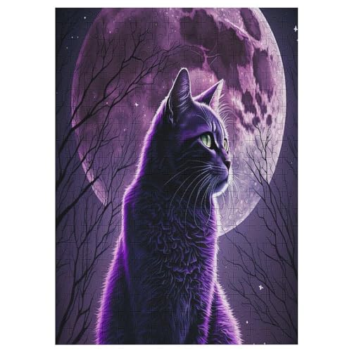 Animal Katze Puzzles 300 Teile Erwachsener Kniffel Spaß Für Die Ganze Familie - 300 Puzzleteilige Motive, Holzpuzzle Kinder Erwachsene, Impossible Puzzle Schwer （42×30cm） von GGJJTT