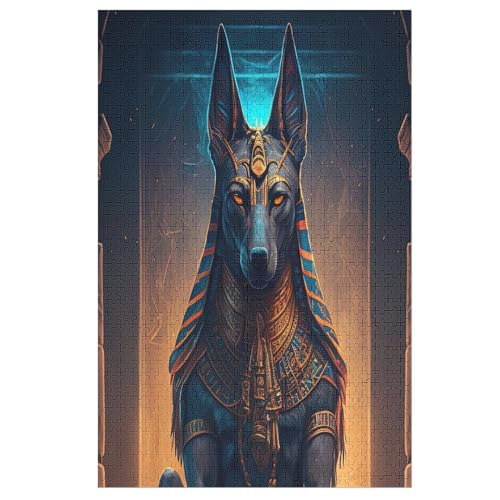 Anubis Puzzles 1000 Teile Erwachsener Kniffel Spaß Für Die Ganze Familie - 1000 Puzzleteilige Motive, Holzpuzzle Kinder Erwachsene, Impossible Puzzle Schwer （78×53cm） von GGJJTT