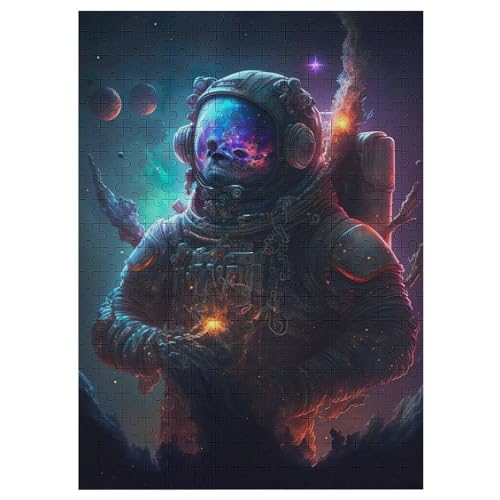 Astronaut Holzpuzzle 300 Teile, Knobelspiele Für Erwachsene, Teenager, Puzzles Unmögliche - Kinder Puzzle Zimmer Deko （42×30cm） von GGJJTT