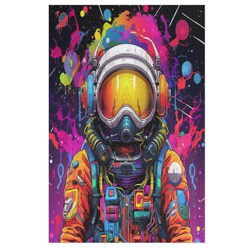 Astronaut – Puzzle 1000 Teile, Holzpuzzle, Herausforderndes Geschicklichkeitsspiel Für Die Ganze Familie, Kinder Erwachsenenpuzzle Ab 12 Jahren （78×53cm） von GGJJTT