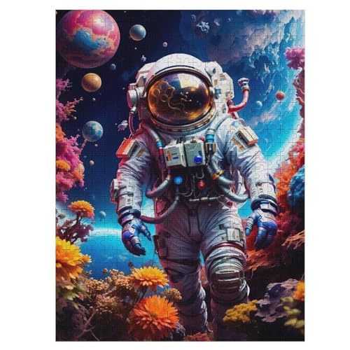 Astronaut – Puzzle 500 Teile, Holzpuzzle, Herausforderndes Geschicklichkeitsspiel Für Die Ganze Familie, Kinder Erwachsenenpuzzle Ab 12 Jahren （55×41cm） von GGJJTT