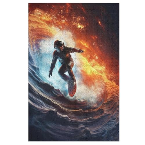 Astronaut Puzzles 1000 Teile Erwachsener Kniffel Spaß Für Die Ganze Familie - 1000 Puzzleteilige Motive, Holzpuzzle Kinder Erwachsene, Impossible Puzzle Schwer （78×53cm） von GGJJTT