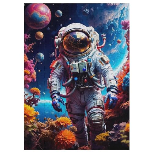 Astronaut Puzzles 300 Teile Für Jugendliche Kreatives Holzpuzzlespielzeug Familienspiel Schwierigkeitsgrad Herausforderungspuzzles （42×30cm） von GGJJTT