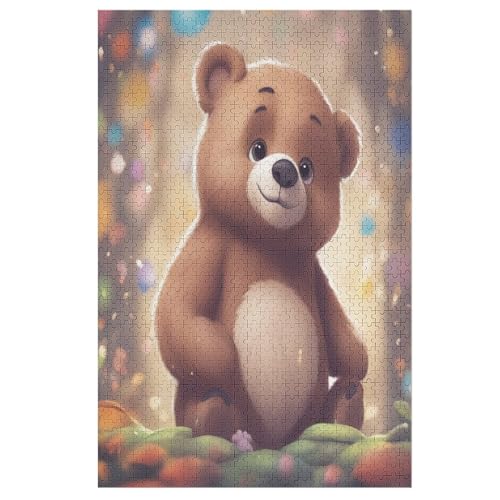 Bär -Puzzle, 1000 Teile,Holzpuzzle Für Erwachsene Kinder, Lustiges Spielzeug, Denkspiel, Spielzeug, Bildungsspiel, Herausforderung, Pädagogisch, （78×53cm） von GGJJTT