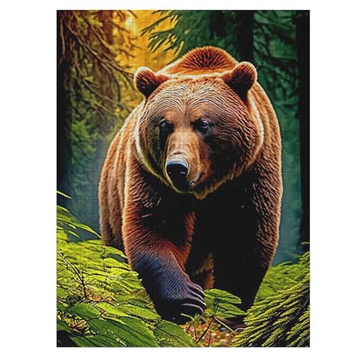 Bär-Puzzle Für Erwachsene, 500 Teile, Holzpuzzle, Kinderpuzzle, Dekompressionsspiel, Spielzeugpuzzle （55×41cm） von GGJJTT