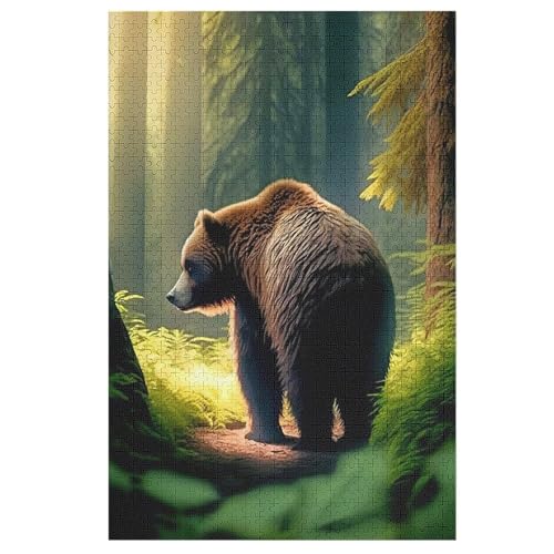 Bär Puzzles 1000 Teile Erwachsener Kniffel Spaß Für Die Ganze Familie, Holzpuzzle Kinder Erwachsene, Impossible Puzzle Schwer 78×53cm von GGJJTT