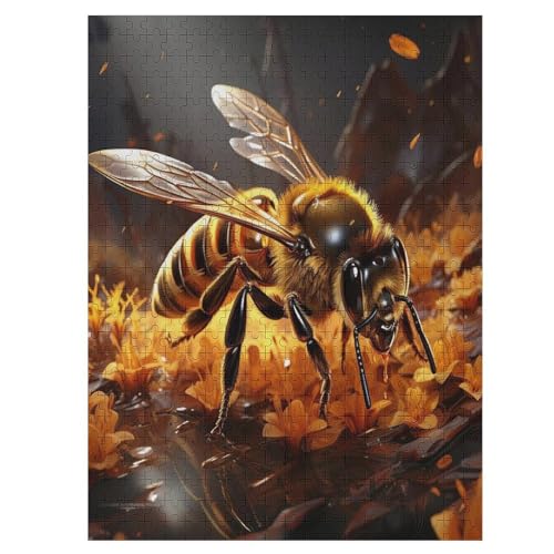 Biene,500 Teile,Holzpuzzle,einzigartiges Puzzle,kreatives Puzzle,Geschenk Für Erwachsene,Familienspiel,Herausforderungsaktivität,（55×41cm） von GGJJTT