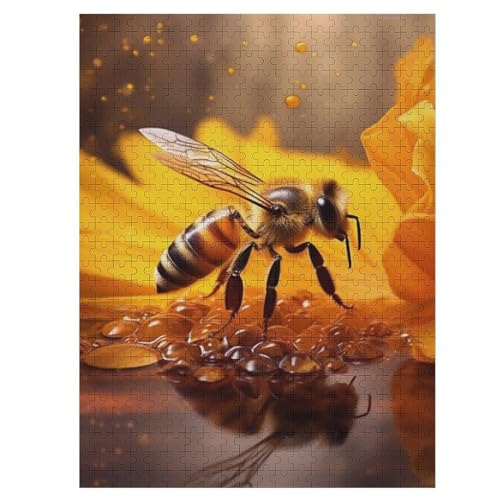 Biene Puzzle 500 Teile,Puzzles Für Erwachsene, Impossible Puzzle, Geschicklichkeitsspiel Für Die Ganze Familie, Puzzle Kinder,Holzpuzzle-Geschenk,Raumdekoration, （55×41cm） von GGJJTT