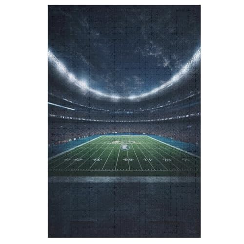 Big Fußball Field Puzzles 1000 Teile Für Jugendliche Kreatives Holzpuzzlespielzeug Familienspiel Schwierigkeitsgrad Herausforderungspuzzles 78×53cm von GGJJTT