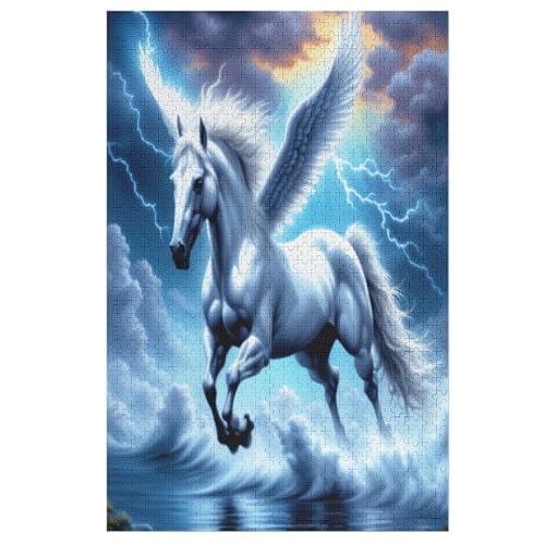 Blitz Horse Holzpuzzle 1000 Teile, Knobelspiele Für Erwachsene, Teenager, Puzzles Unmögliche - Kinder Puzzle Zimmer Deko （78×53cm） von GGJJTT