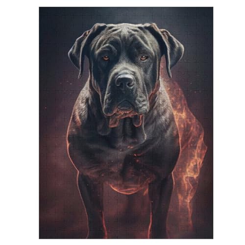 Cane Corso – Puzzle 500 Teile, Holzpuzzle, Herausforderndes Geschicklichkeitsspiel Für Die Ganze Familie, Kinder Erwachsenenpuzzle Ab 12 Jahren （55×41cm） von GGJJTT