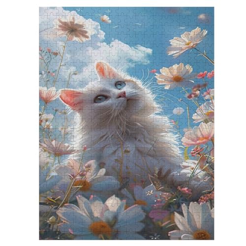 Cat Puzzles 500 Teile Erwachsener Kniffel Spaß Für Die Ganze Familie - 500 Puzzleteilige Motive, Holzpuzzle Kinder Erwachsene, Impossible Puzzle Schwer （55×41cm） von GGJJTT