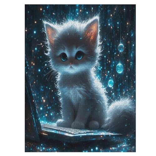 Cat Puzzles 500 Teile Erwachsener Kniffel Spaß Für Die Ganze Familie - 500 Puzzleteilige Motive, Holzpuzzle Kinder Erwachsene, Impossible Puzzle Schwer （55×41cm） von GGJJTT