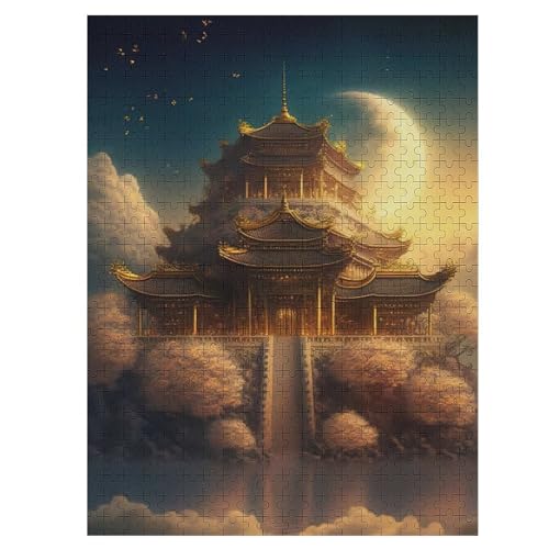 Chinesische Landschaft Holzpuzzle Erwachsene - 500 Teiliges Jigsaw Knobelspiel - Puzzle Für Erwachsene & Kinder - Outdoor & Reisespielzeug - Geduldspiel （55×41cm） von GGJJTT