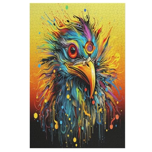 Colorful Adler Holzpuzzle Erwachsene - 1000 Teiliges Jigsaw Knobelspiel - Puzzle Für Erwachsene & Kinder - Outdoor & Reisespielzeug - Geduldspiel （78×53cm） von GGJJTT