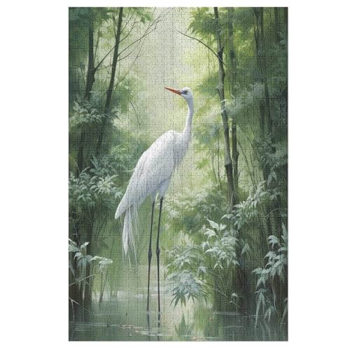 Crane 1000 Teile Puzzles, Wood Craft, Hochwertiges Modernes Puzzle, DIY, Für Erwachsene Und Kinder Ab 12 Jahren Holz, Puzzle （78×53cm） von GGJJTT