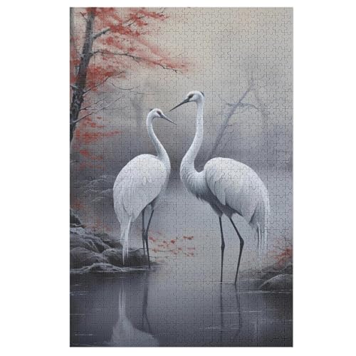 Crane -Puzzle, 1000 Teile,Holzpuzzle Für Erwachsene Kinder, Lustiges Spielzeug, Denkspiel, Spielzeug, Bildungsspiel, Herausforderung, Pädagogisch, （78×53cm） von GGJJTT