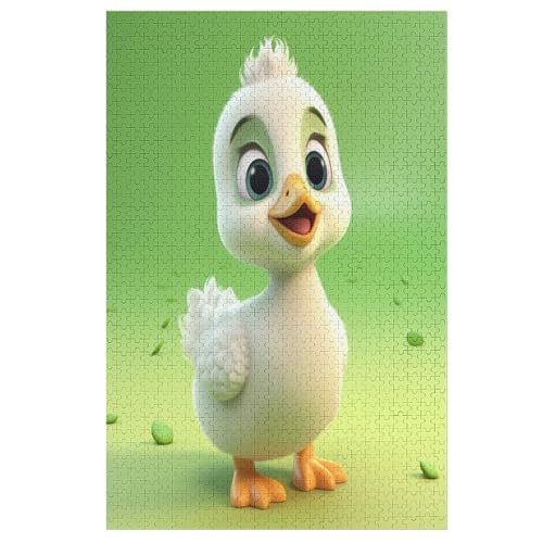 Cute Ente 1000 Teile Holzpuzzle,einzigartiges Puzzle, Geschenk Für Erwachsene,Familienspiel,Herausforderungsaktivität,（78×53cm） von GGJJTT