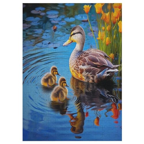 Cute Ente Puzzles 300 Teile Erwachsener Kniffel Spaß Für Die Ganze Familie - 300 Puzzleteilige Motive, Holzpuzzle Kinder Erwachsene, Impossible Puzzle Schwer （42×30cm） von GGJJTT