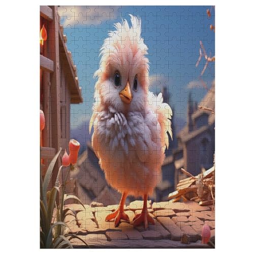 Cute Huhn Puzzle 300 Teile,Puzzles Für Erwachsene, Impossible Puzzle, Geschicklichkeitsspiel Für Die Ganze Familie, Puzzle Kinder,Holzpuzzle-Geschenk,Raumdekoration, （42×30cm） von GGJJTT