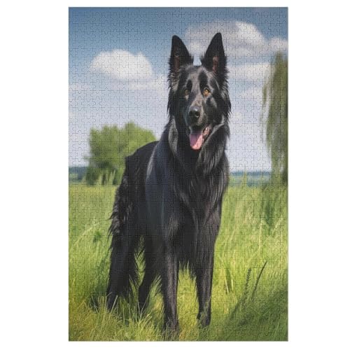 Cute Hund 1000 Teile Puzzles Für Erwachsene,Holzpuzzle - Verringerter Druck Schwieriges Unmögliche Puzzle Für Erwachsene 12+ Kinder 78×53cm von GGJJTT