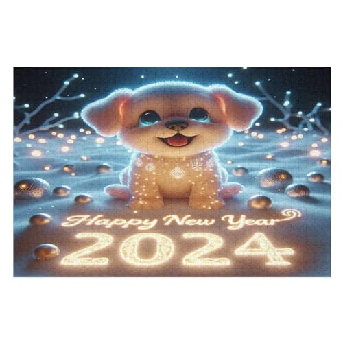 Cute Hund Puzzles 1000 Teile Erwachsener Kniffel Spaß Für Die Ganze Familie - 1000 Puzzleteilige Motive, Holzpuzzle Kinder Erwachsene, Impossible Puzzle Schwer （75×50cm） von GGJJTT