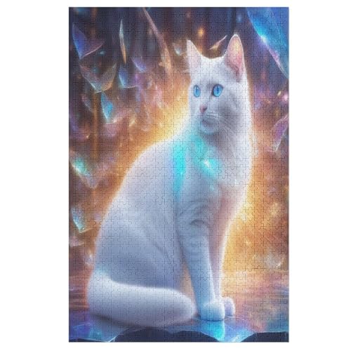 Cute Katze 1000 Teile Puzzles Für Erwachsene, Impossible Puzzle, Geschicklichkeitsspiel Für Die Ganze Familie, Kinder Holzpuzzle 78×53cm von GGJJTT