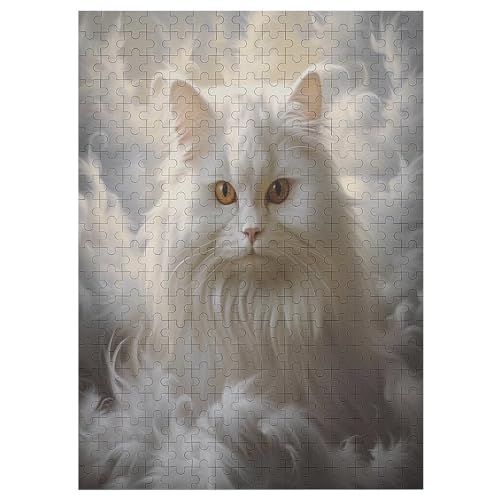 Cute Katze Holzpuzzle 300 Teile,Puzzles Für Erwachsene, Impossible Puzzle, Geschicklichkeitsspiel Für Die Ganze Familie,Home Dekoration Puzzle, Puzzle Kinder Legespiel （42×30cm） von GGJJTT