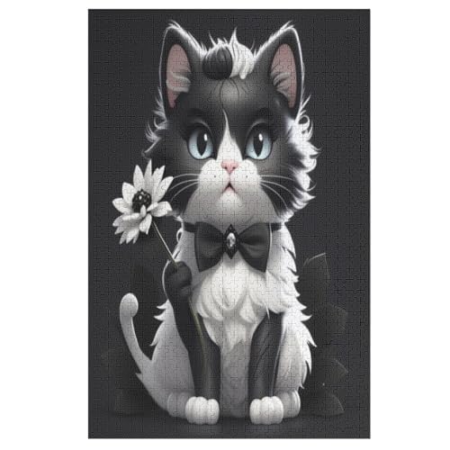 Cute Katze Puzzles 1000 Teile Erwachsener Kniffel Spaß Für Die Ganze Familie - 1000 Puzzleteilige Motive, Holzpuzzle Kinder Erwachsene, Impossible Puzzle Schwer （78×53cm） von GGJJTT