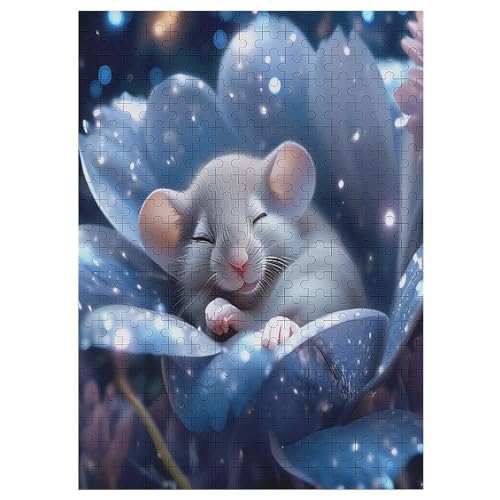 Cute Maus 300 Teile Puzzles, Wood Craft, Hochwertiges Modernes Puzzle, DIY, Für Erwachsene Und Kinder Ab 12 Jahren Holz, Puzzle （42×30cm） von GGJJTT