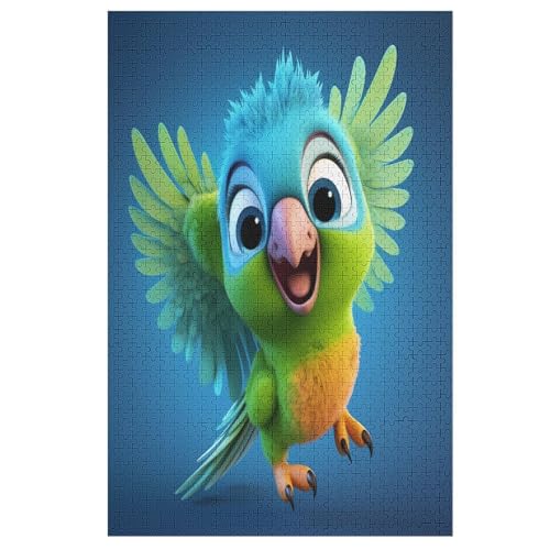 Cute Papagei Puzzles 1000 Teile Erwachsener Kniffel Spaß Für Die Ganze Familie - 1000 Puzzleteilige Motive, Holzpuzzle Kinder Erwachsene, Impossible Puzzle Schwer （78×53cm） von GGJJTT