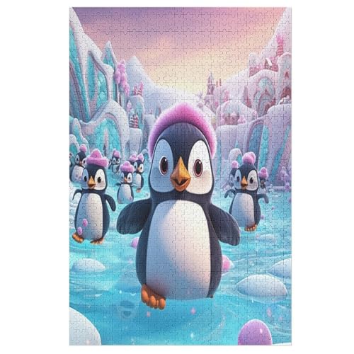 Cute Pinguin Puzzles 1000 Teile Erwachsener Kniffel Spaß Für Die Ganze Familie - 1000 Puzzleteilige Motive, Holzpuzzle Kinder Erwachsene, Impossible Puzzle Schwer （78×53cm） von GGJJTT