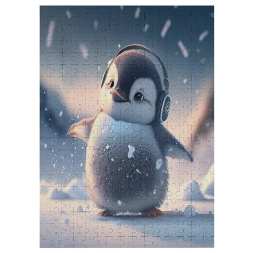 Cute Pinguin Puzzles 300 Teile Erwachsener Kniffel Spaß Für Die Ganze Familie - 300 Puzzleteilige Motive, Holzpuzzle Kinder Erwachsene, Impossible Puzzle Schwer （42×30cm） von GGJJTT