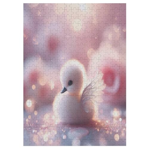 Cute Schwan Holzpuzzle 300 Teile, Knobelspiele Für Erwachsene, Teenager, Puzzles Unmögliche - Kinder Puzzle Zimmer Deko （42×30cm） von GGJJTT