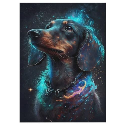 Dackel Dog Puzzles 300 Teile Erwachsener Kniffel Spaß Für Die Ganze Familie - 300 Puzzleteilige Motive, Holzpuzzle Kinder Erwachsene, Impossible Puzzle Schwer （42×30cm） von GGJJTT