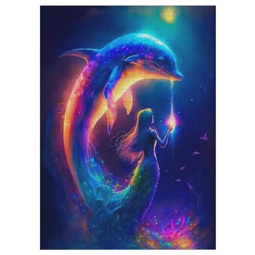 Delfin 300 Teile Puzzle Für Erwachsene, Herausforderung Puzzles - Familienpuzzle Verringerter Druck Schwieriges Puzzle Rahmen Holzpuzzle Für Erwachsene Kinder 12+ （42×30cm） von GGJJTT