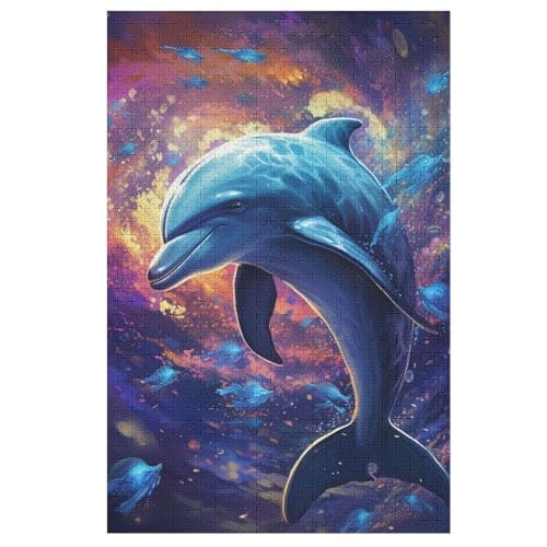 Delfin-Puzzlespiel Aus Holz, 1000 Puzzleteile, Kreatives Puzzle Für Teenager Und Erwachsene, Kreatives Spielzeug, Puzzles, 78×53cm von GGJJTT