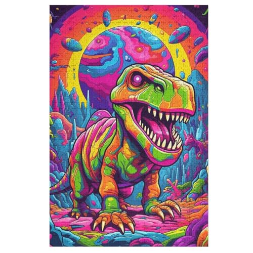 Dinosaurier 1000 Teile Premium-Puzzles Für Erwachsene Kinder- Holzpuzzles Spaß Und Lernspiele - Perfekte Puzzle-Geschenke 78×53cm von GGJJTT