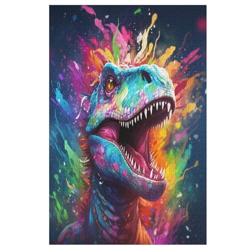 Dinosaurier 1000 Teile Puzzles Für Erwachsene, Impossible Puzzle, Geschicklichkeitsspiel Für Die Ganze Familie, Kinder Holzpuzzle 78×53cm von GGJJTT