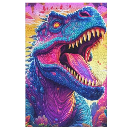 Dinosaurier 1000 Teile Puzzles Für Erwachsene, Impossible Puzzle, Geschicklichkeitsspiel Für Die Ganze Familie, Kinder Holzpuzzle 78×53cm von GGJJTT